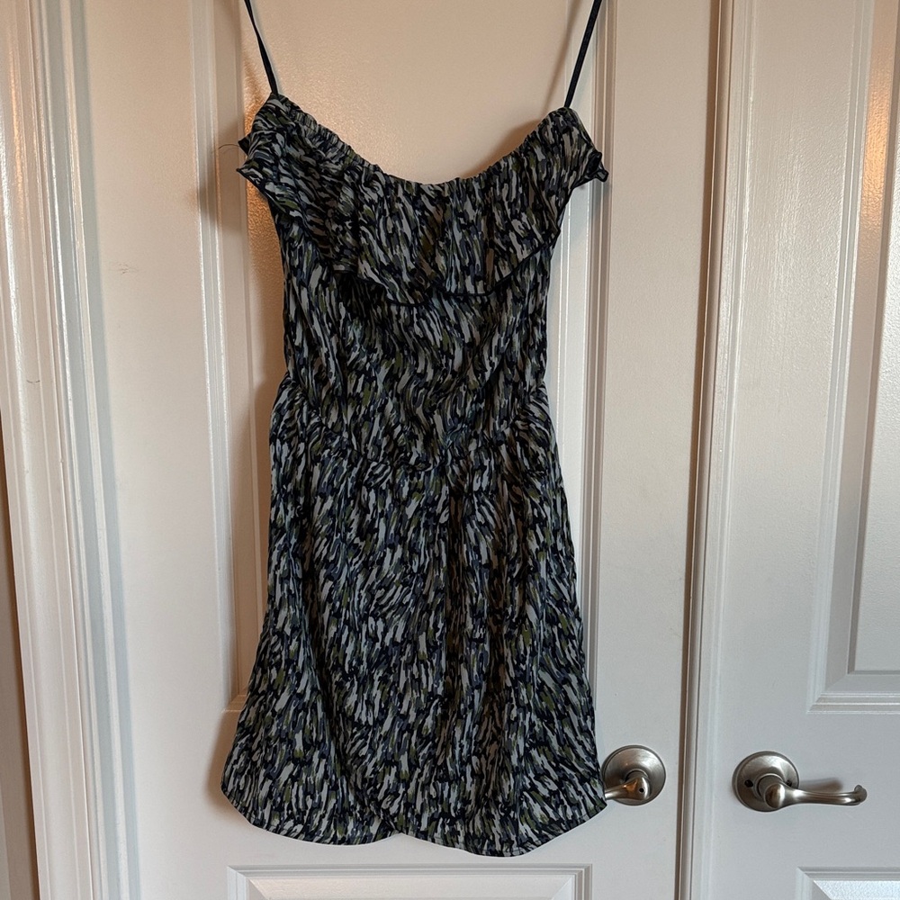 GAP Black and Gray Patterned Mini Dress